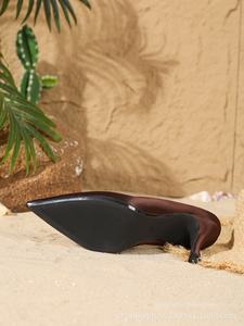 Ai piedi e in <span class=keywords><strong>amore</strong></span> da donna eleganti ciabatte e sandali in raso a punta retrò marrone per tutta la stagione - Product Image 4