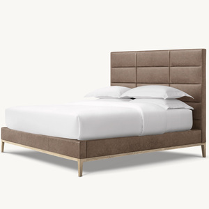 Rhoohill Lit King Size Personnalisable Style Américain Moderne avec Cadre en Bois Massif, Design de Meubles de Chambre, Lits Rembourrés en Lin, Base en Chêne - Product Image 5