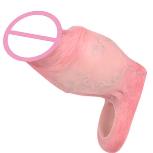 ปลอกอวัยวะเพศชายแบบเปิดปลาย ทำจากซิลิโคน FAAK รุ่น Realistic Fat Hollow Dildo ขนาด S M สำหรับเพิ่มขนาดองคชาต ช่วยชะลอการหลั่งเร็ว ของเล่นทางเพศสำหรับผู้ชาย - Product Image 4