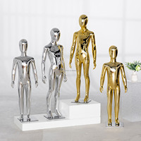 GD-9 Mannequin Enfant 2-3 Ans Doré Chromé en Plastique, Présentoir pour Vêtements et Accessoires pour Enfants