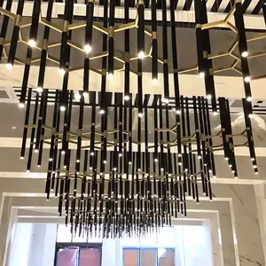 New Design Special Shape Unique Project Lamp Metal Gold Designers Modern Nordic Hotel Chandelier For High Ceilings