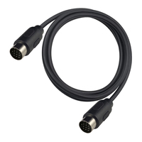 Câble audio personnalisé rond DIN 13 broches mâle vers queue de cochon ouverte, faisceau de câbles blindé multiconducteurs 28AWG avec extrémités dénudées et étamées
