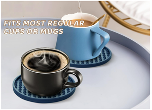 गैर-पर्ची रबर बेस टेबलटॉप कप चटाई सुरक्षा के साथ आधुनिक गर्मी प्रतिरोधी सिलिकॉन कोस्टर - Product Image 2