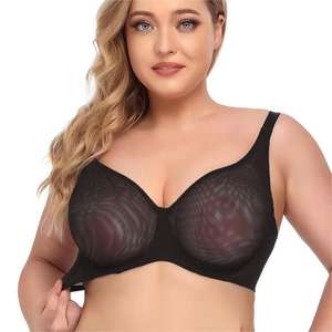 Logo personalizzato Sexy <span class=keywords><strong>donna</strong></span> Plus Size reggiseno Push up a copertura completa reggiseno senza fili trasparente <span class=keywords><strong>balconcino</strong></span> sfoderato intimo - Product Image 2