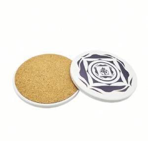 Design Customized Absorbent Wooden Cork Coaster Set Square & Round Drink Mat <b>Table</b> <b>Protector</b> Promotional Business Gift - Product Image 5