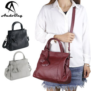 Sac à main AndoBag rétro en cuir véritable, grande capacité, sac bandoulière, sac fourre-tout décontracté pour femmes 1950 - Product Image 1