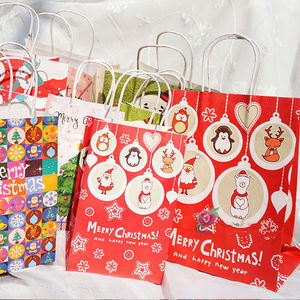 Bolsa de papel de Navidad Bolsa de papel personalizada Embalaje Bolsa de regalo de papel de compras de Navidad Kraft - Product Image 5