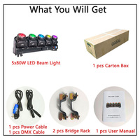 Projecteur LED Beam RGB 3-en-1 DMX512 5x120W avec Zoom, Stroboscope et Tête Mobile, Matrice Lumineuse IP33 Ra80 Dimmable en ABS pour Scène, Bar et Spectacles