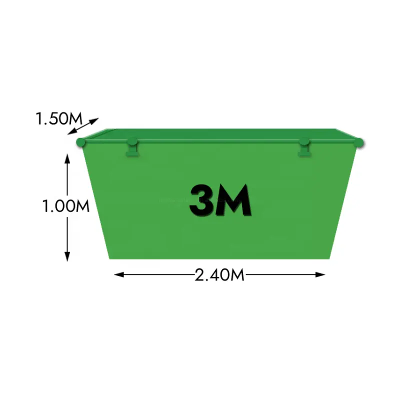 Conteneur de recyclage 3cbm pour déchets industriels en acier, équipement de collecte d'ordures métalliques, bacs à sauter avec couvercle en plastique