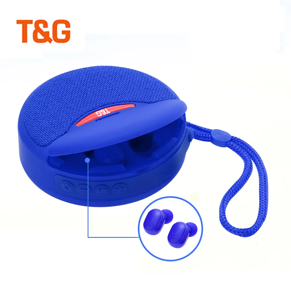 Fone de ouvido tws 2 em 1 portátil, mini fone sem fio com bluetooth, alto-falante e fone de ouvido tg808