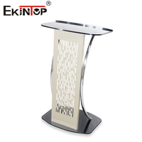 Ekintop Nuevo Diseño de Muebles para Escuela y Oficina, Atril de Vidrio y Hierro para Iglesia, Boda, Conferencias, Púlpito, Podio