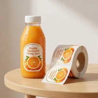 Étiquettes personnalisées pour jus d'orange, rouleaux d'étiquettes autocollantes imperméables, impression pour bouteilles de boissons en verre et en plastique