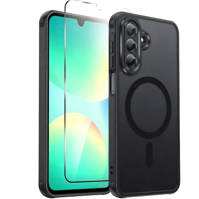LeYi Magnetic Frosted TPU Case for for A26 / 26 5G 2 Tempered Glass Compatible for Shockproof Matte Translucent Back