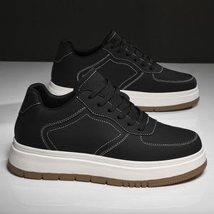 Zapatos deportivos casuales blancos de alta calidad para hombre - zapatos para caminar con cordones de cuero genuino - zapatos casuales versátiles y cómodos - Product Image 4