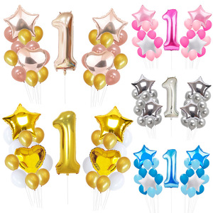 Décoration pour le 1er anniversaire d'une petite <span class=keywords><strong>fille</strong></span>, ballon pour le 1er anniversaire de <span class=keywords><strong>bébé</strong></span>, décoration de fête d'anniversaire pour <span class=keywords><strong>bébé</strong></span>, fournisseur de cadeaux pour enfants - Product Image 6
