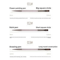 Stylo à ongles en acrylique premium à rayures françaises, poils en nylon doux, outils de dessin 3D pour gel UV, manucure en salon, OEM ODM