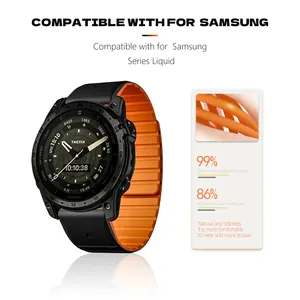 Bracelet de <span class=keywords><strong>montre</strong></span> magnétique Quickfit 22mm 26mm pour <span class=keywords><strong>Garmin</strong></span> Fenix 7X 6X 5X Plus 3HR <span class=keywords><strong>Epix</strong></span> Bracelet en silicone pour <span class=keywords><strong>montre</strong></span> Fenix 6 7 955 <span class=keywords><strong>EPIX</strong></span> - Product Image 5