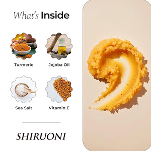 Gommage exfoliant pour le visage et le corps au sel, à l'huile de jojoba et au curcuma biologique végétalien personnalisé, éclaircissant les taches brunes - Product Image 2