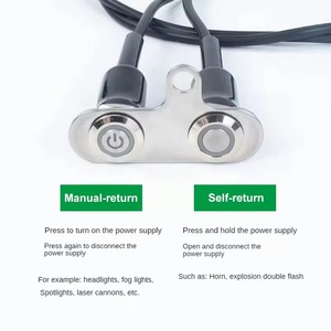 Có thể điều chỉnh <span class=keywords><strong>12V</strong></span> 24V không thấm nước <span class=keywords><strong>LED</strong></span> xe máy tay lái sừng nút thiết bị chuyển mạch tự trở lại điện xe Spotlight - Product Image 5