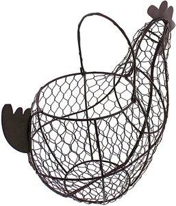 Porte-œufs en fil métallique décoratif marron avec poignée, panier à œufs en fil métallique décoratif pour la cuisine, paniers de cuisine suspendus - Product Image 6