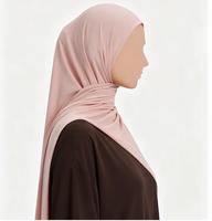 Nouveau Turban Femme Couleur Unie Personnalisé 2026 en Polyester, Voile Malaisien à Deux Boutons et Lacets, Burkini en Nylon Spandex