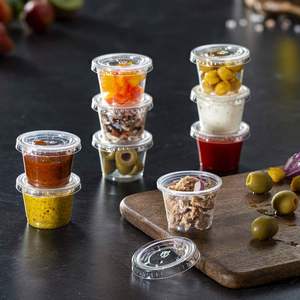 Sauce <b>Cup</b> 1 2 4 5.5 oz Disposable Portion Sauce Souffle <b>Cup</b> <b>Plastic</b> Deli Salad Dressing Sauce Containers With Lids - Product Image 4