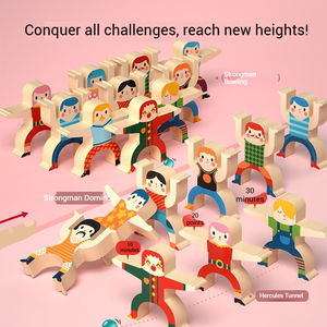 Jeu d'empilage en bois Nexus pour enfants, blocs d'équilibre colorés, jouets éducatifs, <span class=keywords><strong>dominos</strong></span>, bowling, modes de jeu multiples, finition fine - Product Image 3