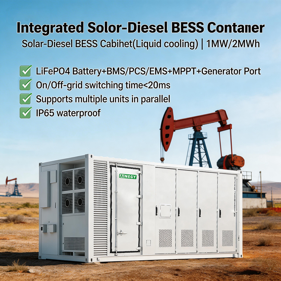 1MWh 2MWh Containerized Energy Storage System BESS Lithium Battery ...