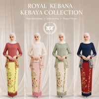 Baju Kebaya Wanita Custom Dua Potong Bordir Bunga Batik Rok Sarung OEM ODM Label Pribadi Malaysia Raya Pakaian Sopan