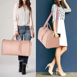 Factory Wholesale Travel Organizers Leather Pink Women Duffel Weekender Travel Bag Luggage