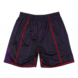 Pantalones Cortos de Baloncesto para Hombre Healy, Negros con Rayas Rojas y Moradas, con Bolsillos, Cintura Elástica, Secado Rápido, Estampado por Sublimación, Casuales y Deportivos - Product Image 2