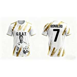 25-26 Cristiano <strong>Ronaldo</strong> Club Commemorative Football Jersey Autumn Sports Dry Quickly Men's T-Shirt Kid's <strong>Clothing</strong> - Product Image 4