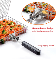 Panier de barbecue en acier inoxydable argenté de grande taille, avec poignée amovible, étanche, pour extérieur, pliable, de la marque Breznoa Factory Direct