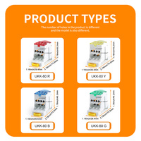 Conector de Riel DIN Unipolar Monofásico UKK 80A/125A/160A/250A/400A/500A, Caja de Distribución de Energía, Bloque de Terminales - DIY GO
