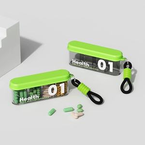 Boîte à pilules portable, organiseur de médicaments hebdomadaire miniature pour 7 jours, avec compartiments pour les voyages, utilisation quotidienne, boîte de rangement pour médicaments en plastique - Product Image 2