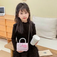Sac à main pour fille, style nœud papillon et perles, broderie de dessin animé, doublure en polyester, fabriqué en Chine