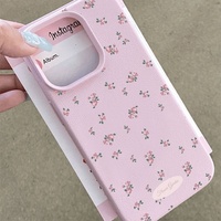 Coque de Téléphone Fleurie Antichoc en Cuir Souple pour iPhone 15 16 17 Pro Max 11 12 13 14 Pro Max et iPhone 16 14 15 Plus