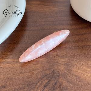 Pinza de Pelo China Simple Hecha a Mano de Acetato para <span class=keywords><strong>Mujer</strong></span>, Diseño Geométrico/Ovalado de 6.3cm para Flequillo y <span class=keywords><strong>Cabello</strong></span> Rebelde, de Alta Calidad - Product Image 5