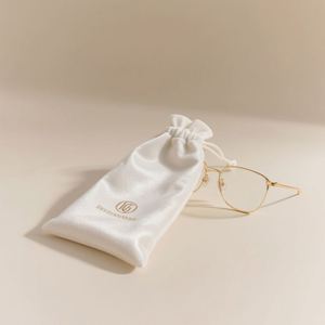 Pochette de luxe personnalisée pour lunettes de soleil, sac à cordon gris pour lunettes, ensemble de pochettes en tissu pour lunettes de soleil - Product Image 3