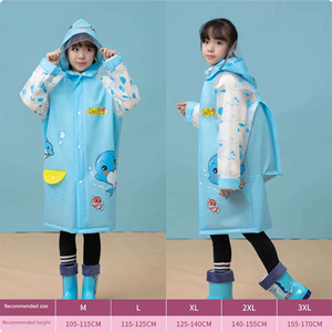 Chubasquero <span class=keywords><strong>de</strong></span> PVC estilo dibujos animados al por mayor con mochila escolar impermeable EVA larga para niños y niñas viajes y senderismo - Product Image 4