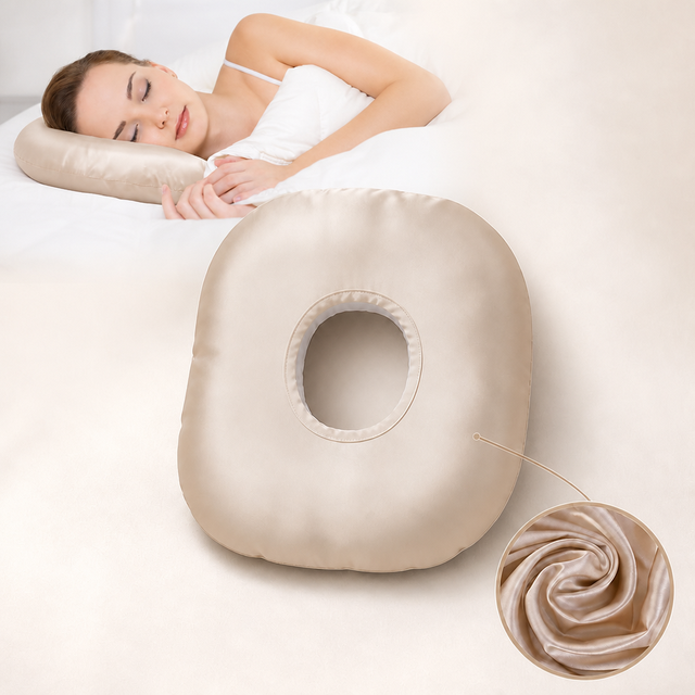 Luxury Skin Friendly Ears Protecting Travel Pillow Donut Pain Sores Relief Ear Piercing Sleep Support Pad with Ears Hole