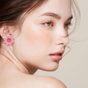 Unionen 1849, Pendientes colgantes tejidos a la moda para mujer, a la moda flor de cerezo, margaritas, cuentas de arroz, joyería geométrica de latón - Product Image 5