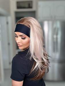 วิกผมสั้นแบบมีเลเยอร์สีบลอนด์ตรง พร้อมที่คาดผมลูกไม้สีน้ำตาลใส วิกผมสังเคราะห์คุณภาพพรีเมียม เนื้อไหมนุ่ม สำหรับผู้หญิง ใช้ได้ทุกวัน - Product Image 4