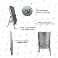 Écran d'affichage numérique LED portable et mobile avec roulettes, affichage publicitaire vertical pliable pour vitrine de magasin