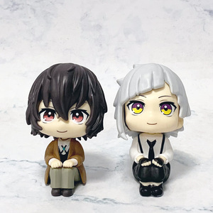 10ซม. Dazai Osamu nakajushi atsq ver. ตุ๊กตาหุ่นตัวการ์ตูนมีหัวใหญ่รูปปั้นสุนัขจรจัดรูปตัวการ์ตูนอะนิเมะพีวีซีของขวัญของเล่น - Product Image 1