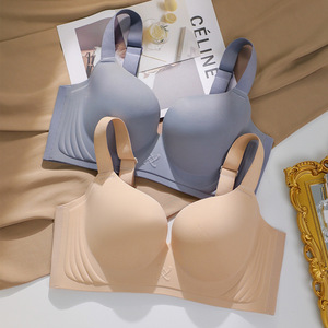 Superficie lucida <span class=keywords><strong>senza</strong></span> graffio biancheria intima da donna grande petto piccolo che tiene Anti-Sagging sottile Push up reggiseno regolabile - Product Image 2