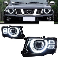 Phares LED de style Defender pour Nissan Patrol Y61 Safari GU4 GU5 97-20, conversion de phares avant ronds avec masque intégral personnalisé