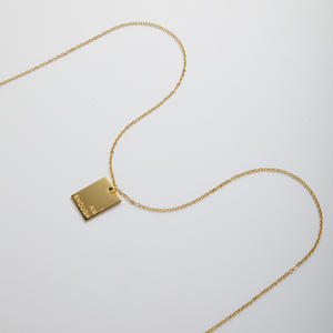 Custom Stainless Steel Engraving Letter Pendant Necklace 18K Gold Plated Engraved <strong>I</strong> <strong>Am</strong> <strong>Enough</strong> English Letter Necklace YF3324 - Product Image 2