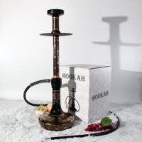 Ensemble de narguilé domestique commercial de Style arabe classique Nouveau design La conduite d'eau de Shisha en aluminium comprend une boîte Hubbly-pratique