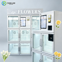 Unité de vente au détail florale réfrigérée avec compartiments verrouillables séparés